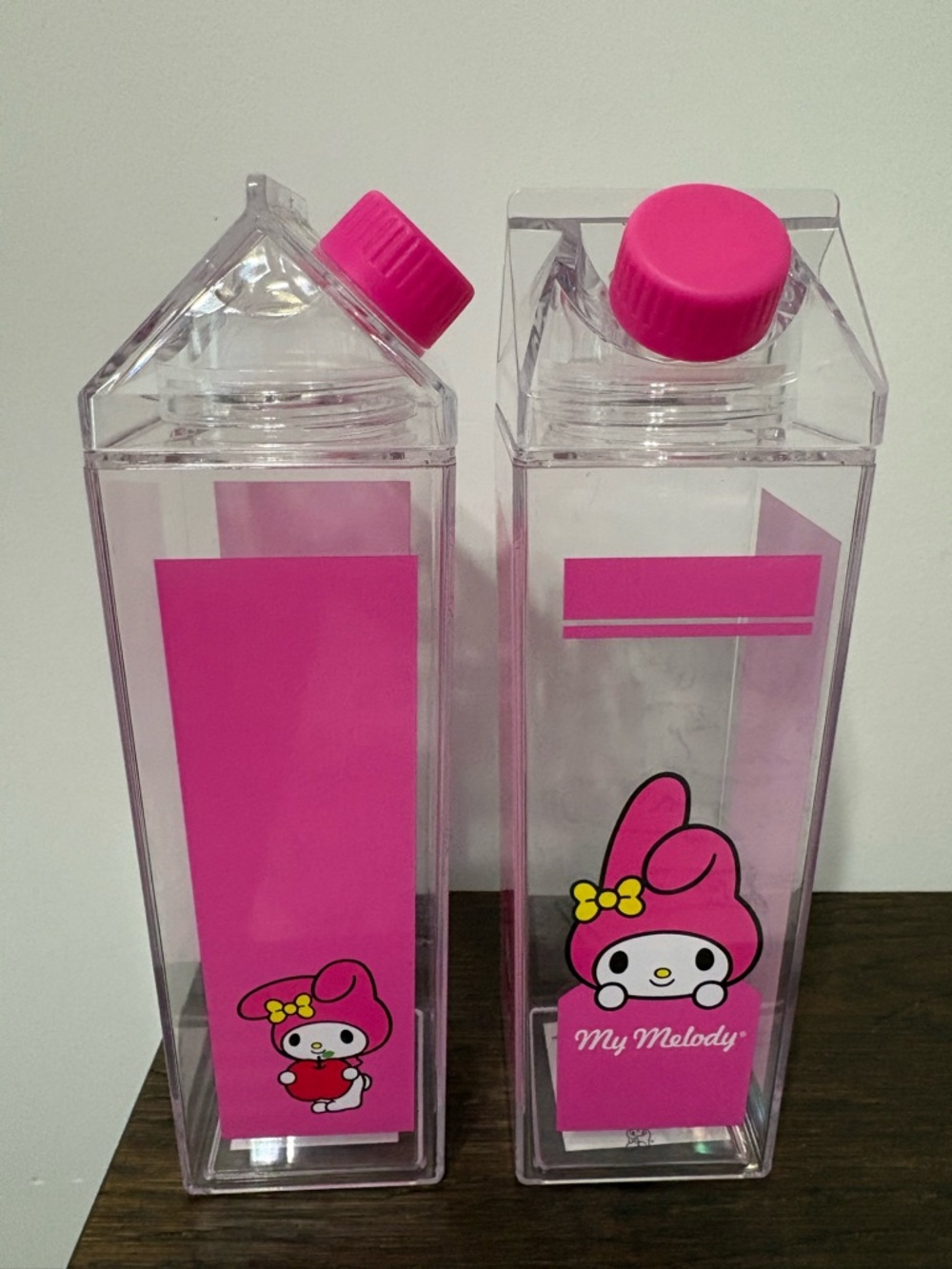 New Sanrio My Melody Hello Kitty Milk Carton Water Bottle Bundle